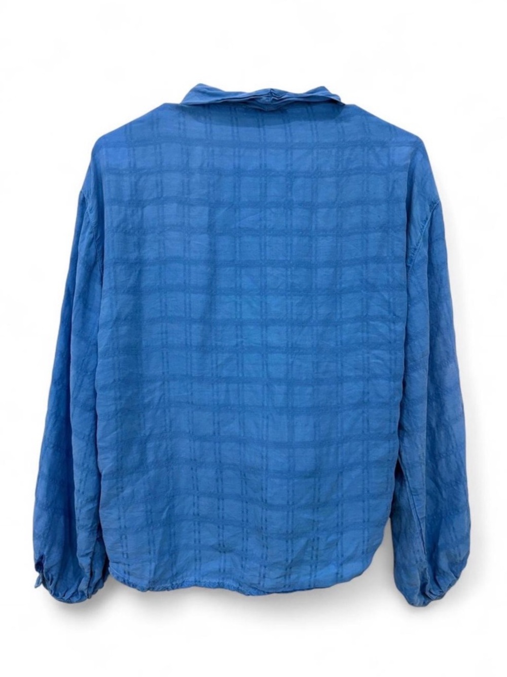 Maven West Tie Front Lightweight Flowy Blouse Cupro Long Sleeve Small Coastal - Picture 6 of 9